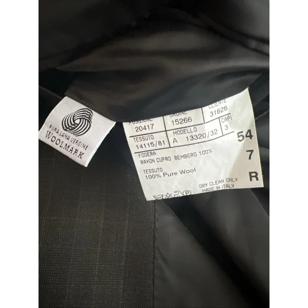 Canali 100% Wool 3 Button Blazer Sports Coat‎ 44R (54 EU) Dark Gray Glen Plaid